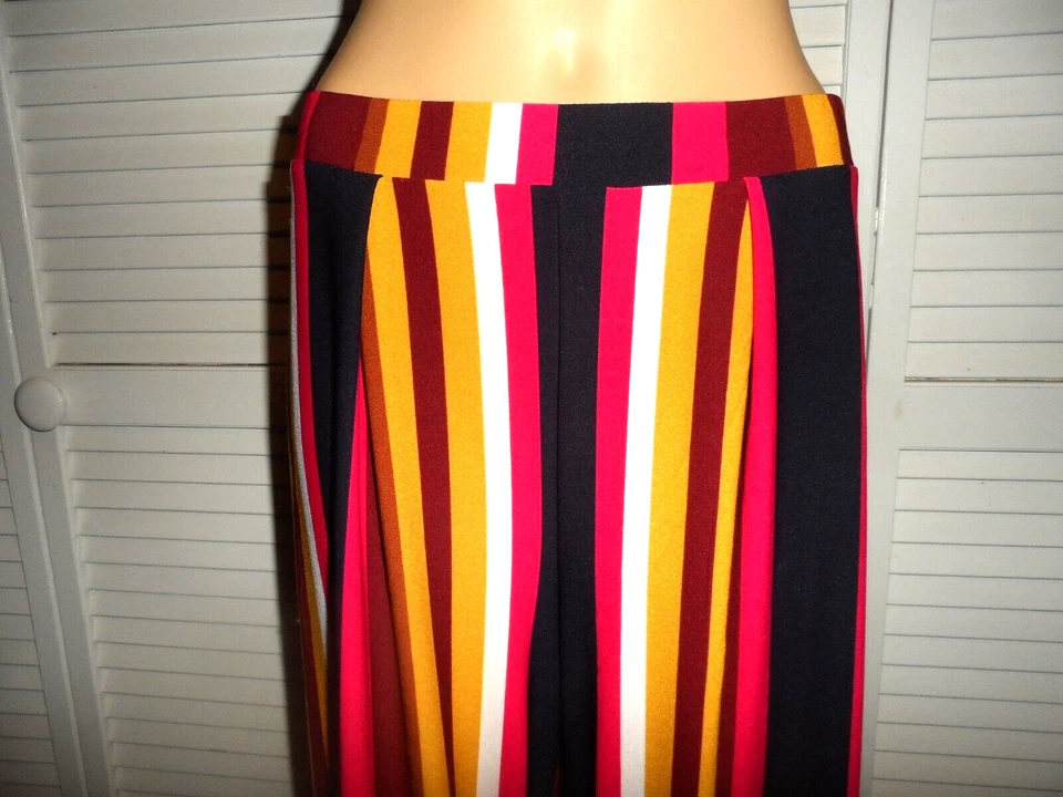 Great Philosophy Talla M Rosa Azul Blanco Borgoña Rayas Pantalones Mujer Nuevo Con Etiquetas Foto 2 de 4