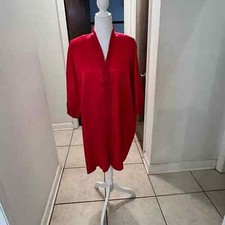 Fredericks of Hollywood red satin robe vintage 90 s size lg