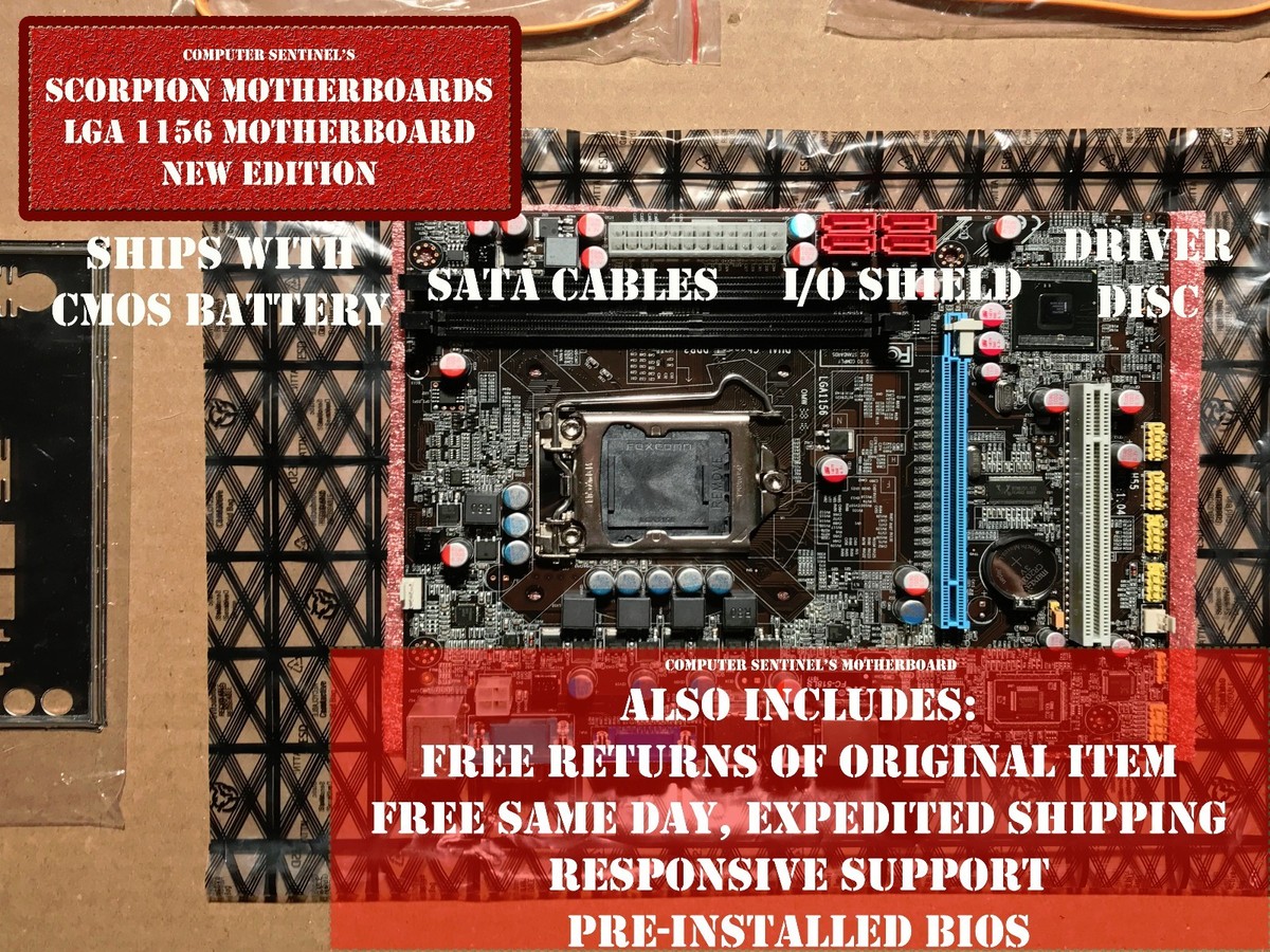 NEW Intel LGA 1156 H55 Micro ATX Computer Motherboard DDR3 16GB WiFi OC