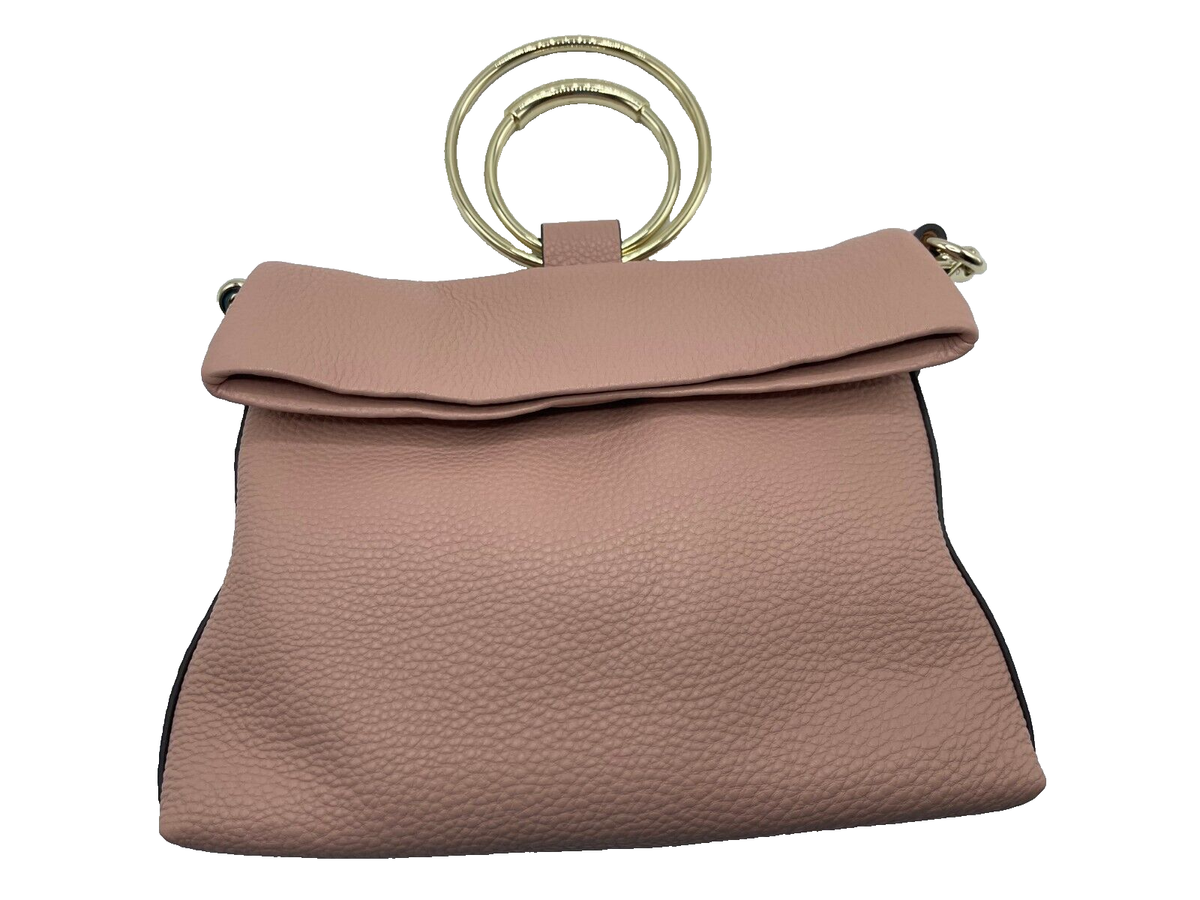 Vince Camuto Plum Leather Adjustable Shoulder Bag Pink Coral Gold