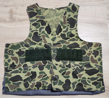 Vintage 70's Hunting Vest Duck Camo Shooting Game Pouch Men  s L