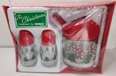 3 Piece Serving Ware By Gemco Sugar Shaker, S & P  Shakers Christmas NEW Sealed