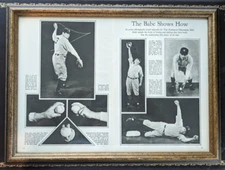 Babe Ruth Shows How September 1930 American Magazine Centerfold Framed 2 Side