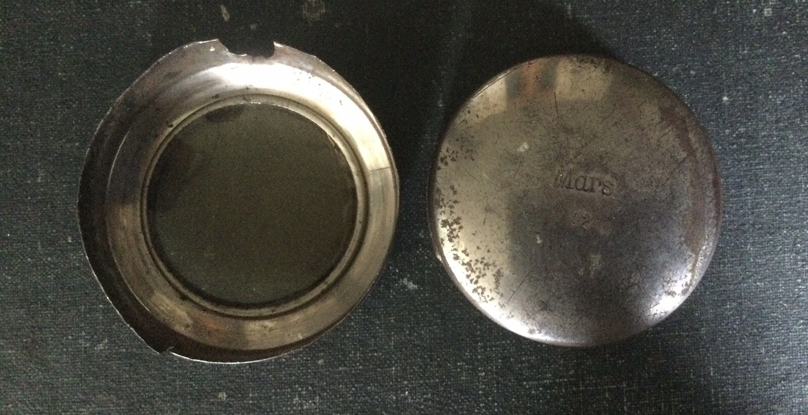 Vintage Ingersoll Defiance Pocket Watch Metal Cased Military? Mars 22