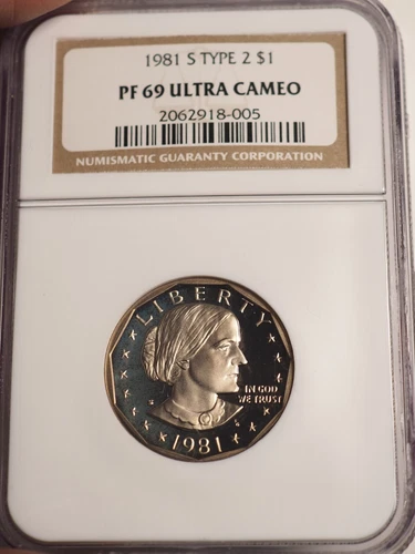 1981-S Type 2 Susan B Anthony Dollar NGC PF69 UCAM FREE SHIPPING G0820