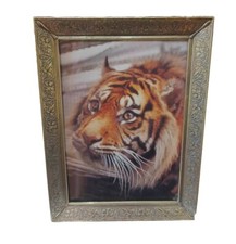 Vintage Ornate Floral Photo Frame 5" X 7" Silver Plastic Easel