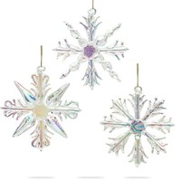 Sikora BS131 Christbaumschmuck Weihnachtsbaum AnhäNger Glas Eiskristalle 3Er Set