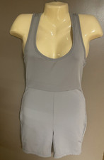 Gray Short Sleeveless Jumpsuit Catsuit Leotard Size M