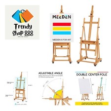 Extra Large Heavy-Duty H-Frame Studio Easel - Solid Beech Wooden Artist Profe...