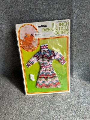 KLEID Kleid OUTFIT Puppen 70er Jahre 11 1/2'' FASHION DOLL CLOTHES Barbie Dagy 2