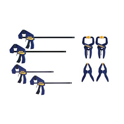 8 Piece IRWIN Quick Grip Mini Bar Clamps Set with Quick Release Mechanism