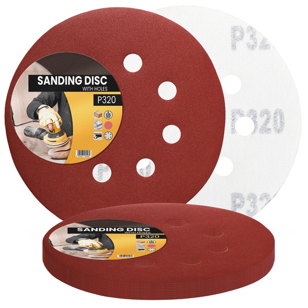 10X Schleifpapier 125Mm Klett P320 Schleifscheibe SchleifbläTter Schmirgelpapier-image