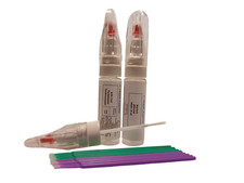 Lackstift Set geeignet für Mercedes: 744 BRILLANTSILBER MET:  20ml/10 Lacktupfer