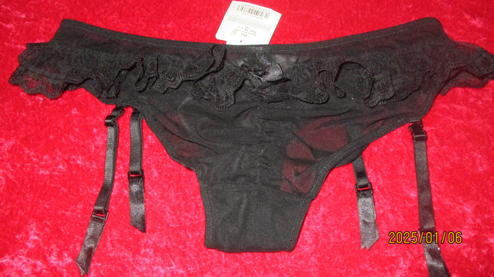 ANN SUMMERS  IVORY/BLACK  SUSPENDER BRIEFS   SIZE  14  NWT  'DITA' image 2