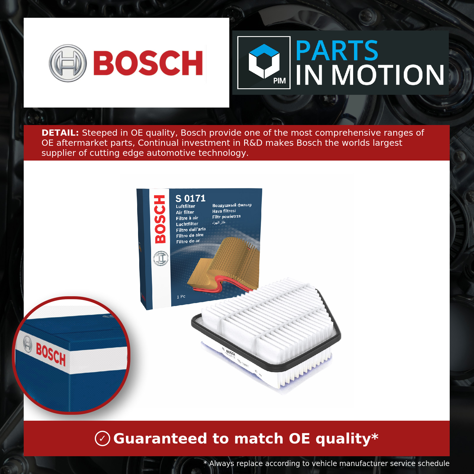 BOSCH F026400171 Air Filter Fits Toyota Auris Auris Van Avensis Corolla Verso - Image 13