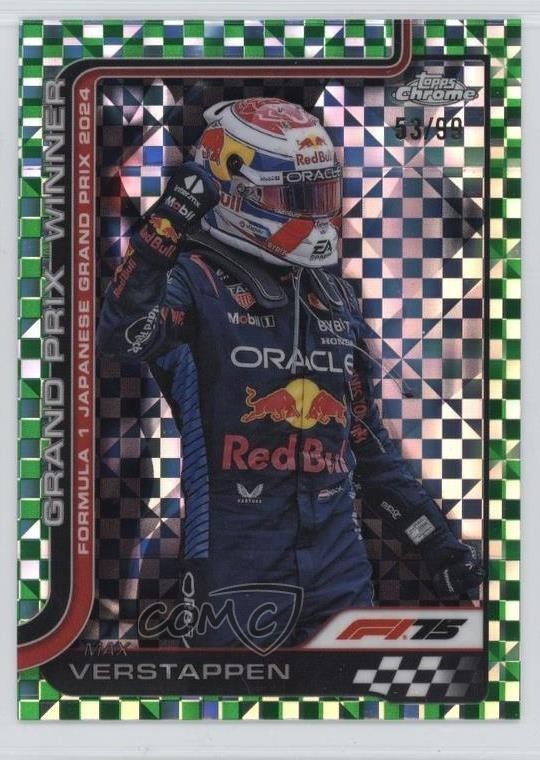 2025 Topps Chrome Formula 1 Green Checker Flag Refractor /99 Max Verstappen lh0