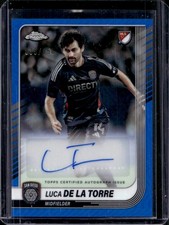 2025 Topps Chrome MLS Luca de la Torre Auto Autograph Blue Wave Refractor #/150