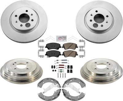 Front Disc Brake Rotors Pads Drums Shoes Fits Hyundai Accent 18-22 W/ Rear Drums