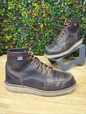 Danner Bull Run Moc 6" Soft Toe #15563 Work Boots Shoes Brown Leather Men 9D 9