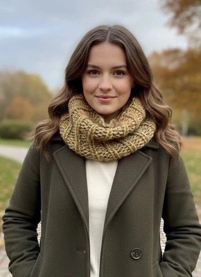 DONDUP women s Chunky Knitted Neck Warmer In Green M.i.italy NEW.W.TAGS