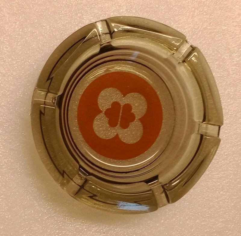 VINT Hyatt Regency Hotel Smoke Translucent Glass Ashtray Mint 6 Ports 1960s MCM