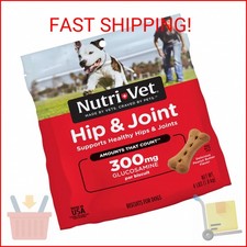 Nutri-Vet Hip and Joint Biscuits for Dogs, Large Breed Mobility Supplement, 300m