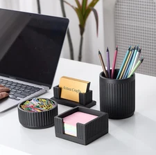 4 Set Aesthetic Desk Accessories for Modern Industrial Minimalist Office Decor-