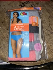New 6 Pack Fruit Of The Loom Women  s 8/xl Low Rise Briefs 
