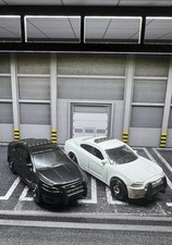 Lot Of 2 Matchbox Custom White Dodge Charger Pursuit & Flat Black Interceptor