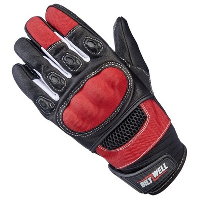 Biltwell, Bridgeport Handschuhe - Rot/Schwarz Größe Herren S