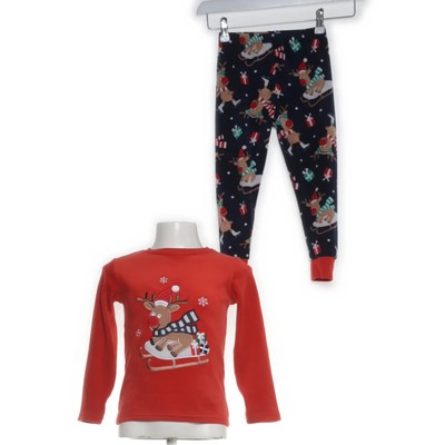 Dunnes Stores, Pyjama, Größe: 104, Elasthan/Polyester, Rot/Mehrfarbig #DNJ