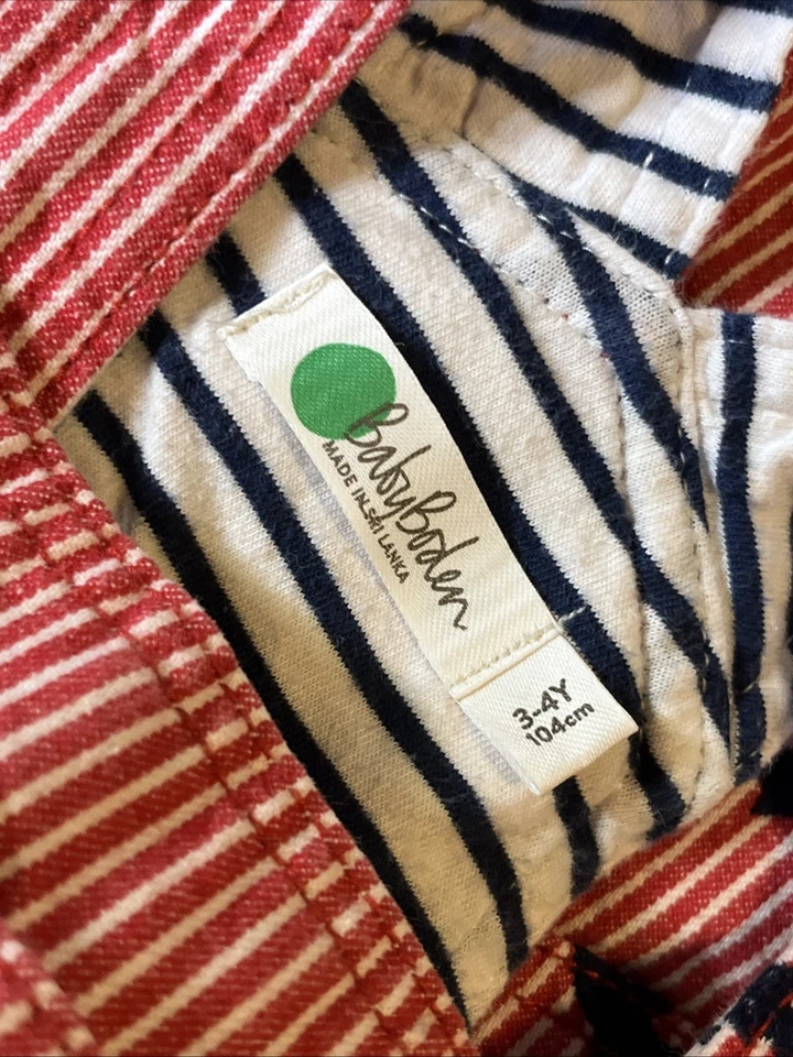 Macacão Boden masculino tubarões vermelho marinho listrado punho 3 4 104 - Imagem 4 de 4