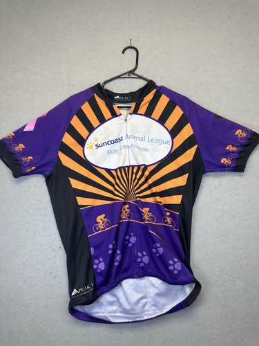 Peak 1 Suncoast Animal League Cycling Jersey Mens XL Ride Bike 2011 Event Shirt