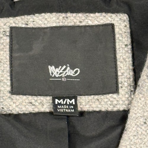 Neloe Jacket Womens Medium Gray Wool Blend Tweed Moto Zip Up Blazer Modern Chic - Picture 3 of 12