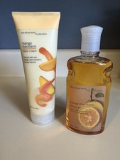 BATH BODY WORKS PLEASURES MANGO MANDARIN BODY CREAM 8oz  BODY WASH 10oz