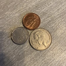 1967 Venezuela 1 Bolivar, 1985 Barbados Cent, 1987 Aruba 10 Cents- 3 Coins