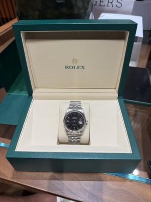 Rolex Datejust Black Dial 36MM Automatic Fluted Bezel Jubilee Bracelet w/ Box