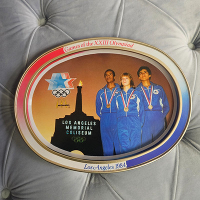 Vintage 1984 Los Angeles Olympics McDonald's Commemorative Tin Tray Swim USC