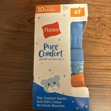 Hanes Pure Comfort Briefs Underwear 100 Cotton 10 Count 4t Boys NiP