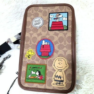 Coach x Peanuts Snoopy Sullivan Signature Canvas Body Bag Patch Rare New