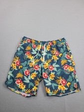 Fair Harbor Swim Trunk Mens Medium Blue Floral Lined Performance Hawaiian