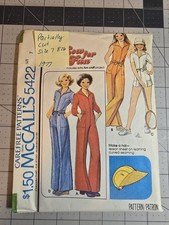 Vintage McCall's Pattern 5422-Girls Young Junior/Teen Jumpsuit in Size 7 -CUT