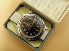NOS Military VOSTOK Tank Komandirskie Black dial w/date Soviet USSR watch