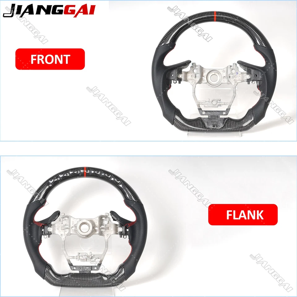 Volante de cuero perforado de fibra de carbono real apto para Lexus LC500 LC500h 2018+ Foto 3 de 4