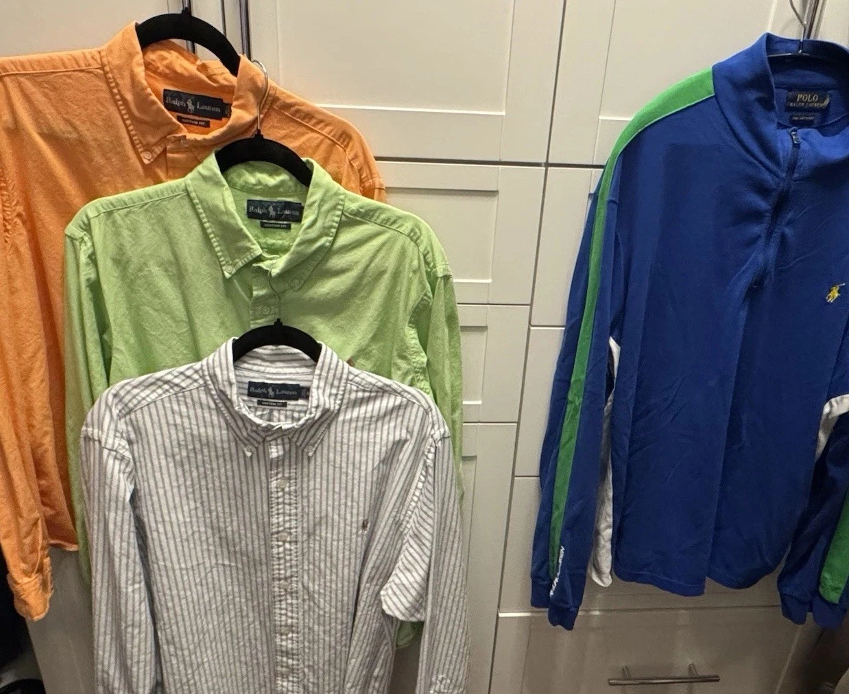 Lot of 4 Polo Ralph Lauren Men’s Shirts Size XL – 3 Button Downs & One 1/4 Zip
