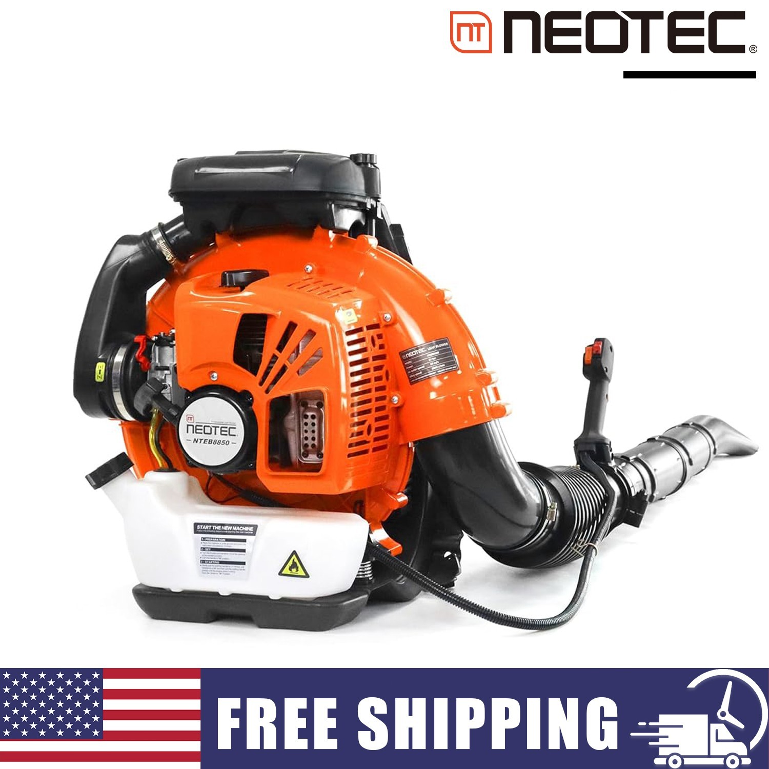 75.6cc 2-stroke Backpack Gas Powered Leaf Blower 847cfm 236 