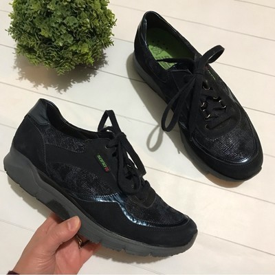 Sano By Mephisto Navy Blue Black Lace Up Sneakers Shoes Women s Size 7