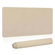 31"x15" Large Desk Mat, PU Leather Dual Side Large Desk Pad, Khaki