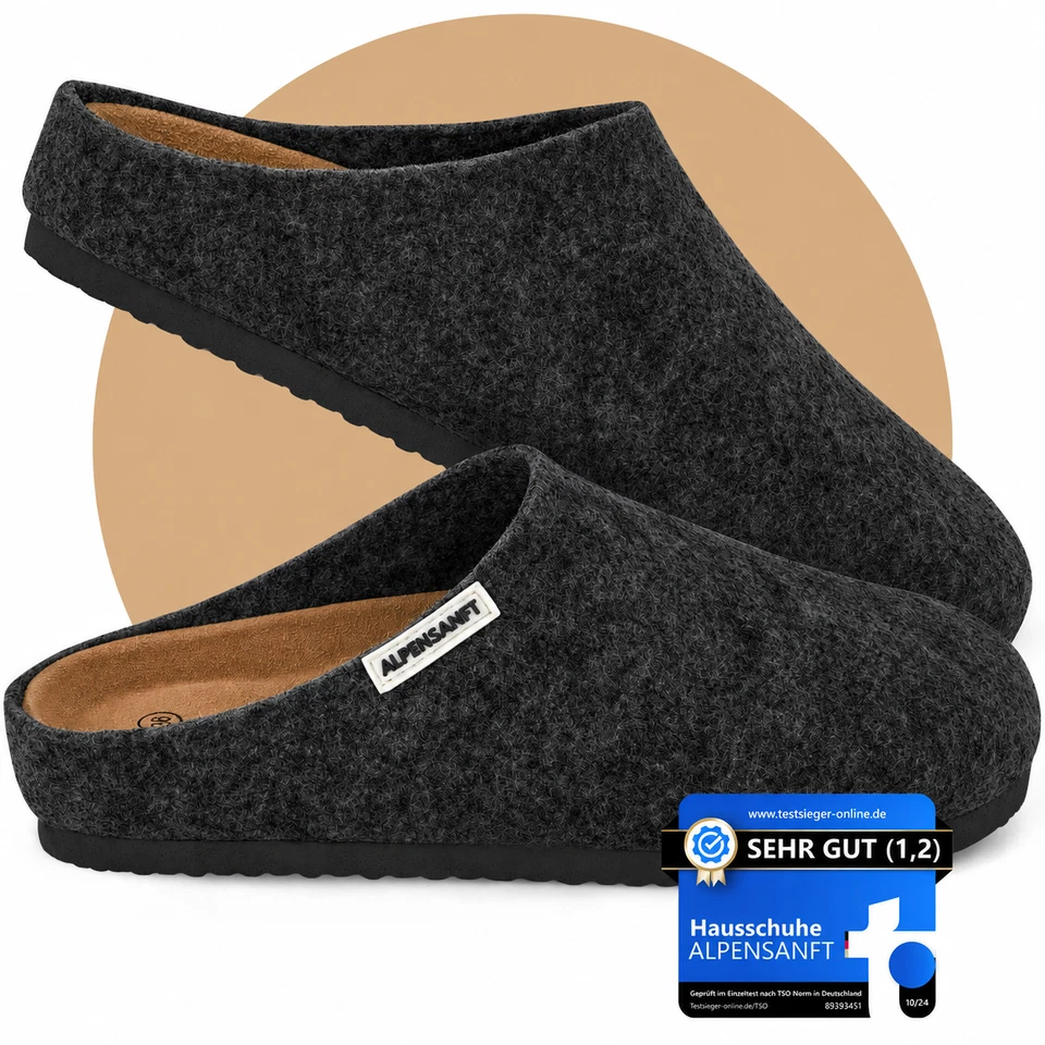 Alpensanft Clogs Hausschuhe Damen Herren Filz, Kork, Innensohle Echtleder 36-46 - Bild 2 von 4