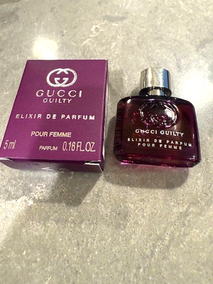 GUCCI GUILTY ELIXIR DE PARFUM POUR FEMME MINI SPLASH .16oz. for